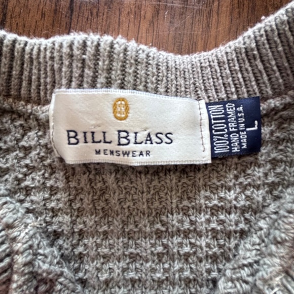 Bill Blass Menswear henley long sleeve knit sweater 100% Cotton size L - Picture 10 of 15